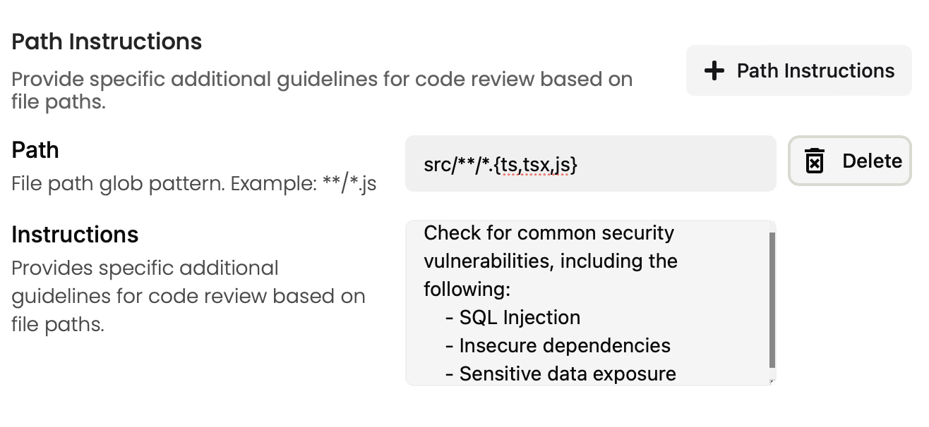 An example path instruction