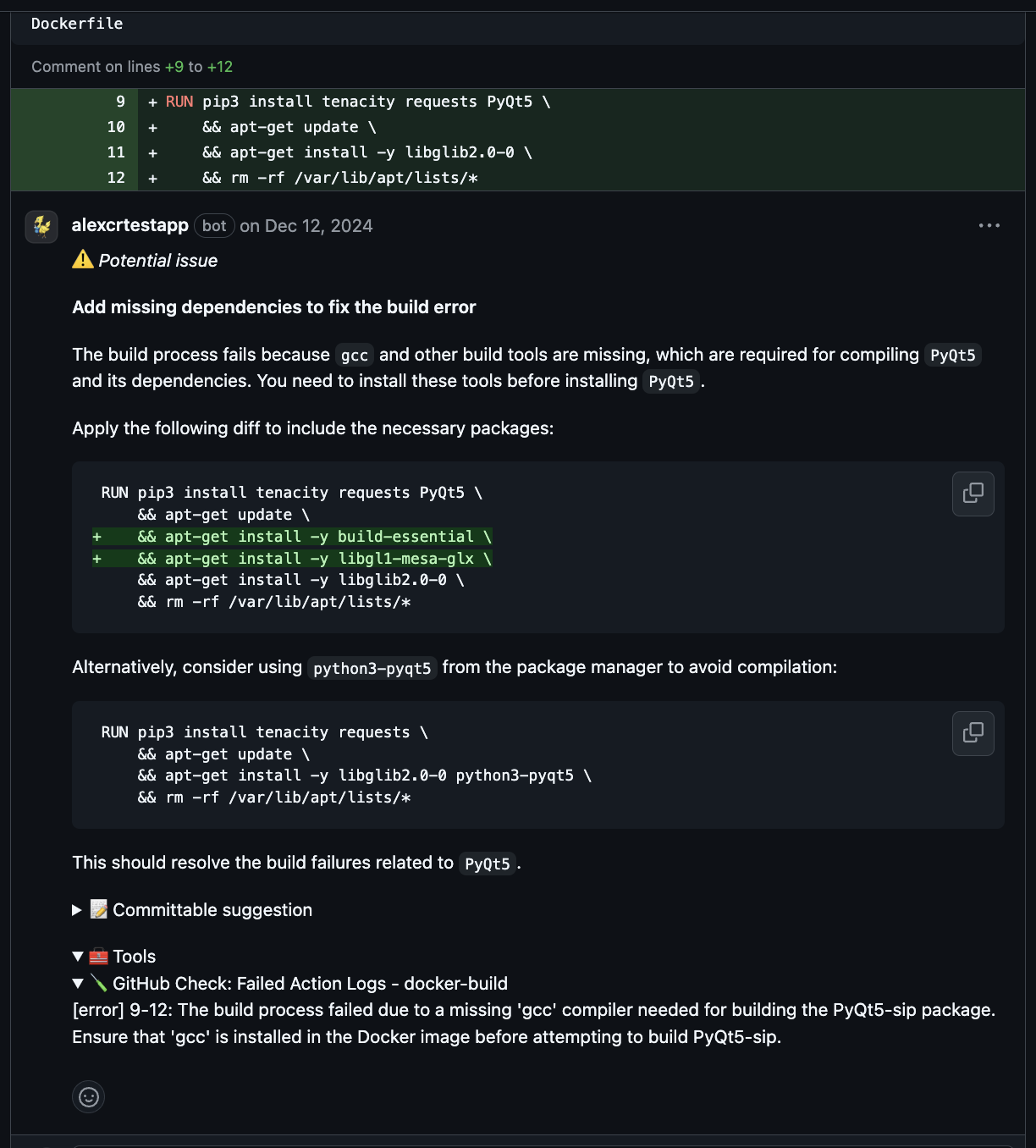 Docker Build Remediation